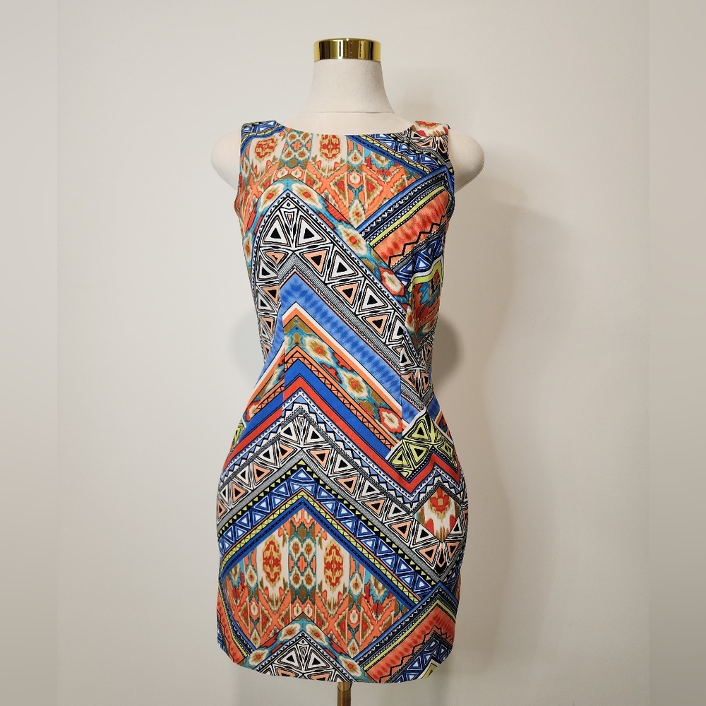 AGB Colorful Abstract Pattern Dress NWT